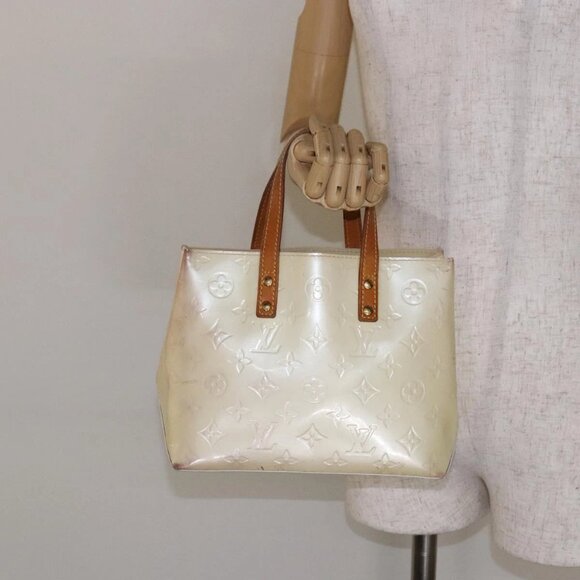 LOUIS VUITTON Monogram Vernis Reade PM Hand Bag Perle M91336 LV Auth 139500 - Picture 1 of 15